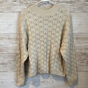 Elodie Cream Cable Knit Sweater Size Small